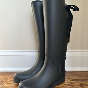 Coach Black Knee-High Rain Boots